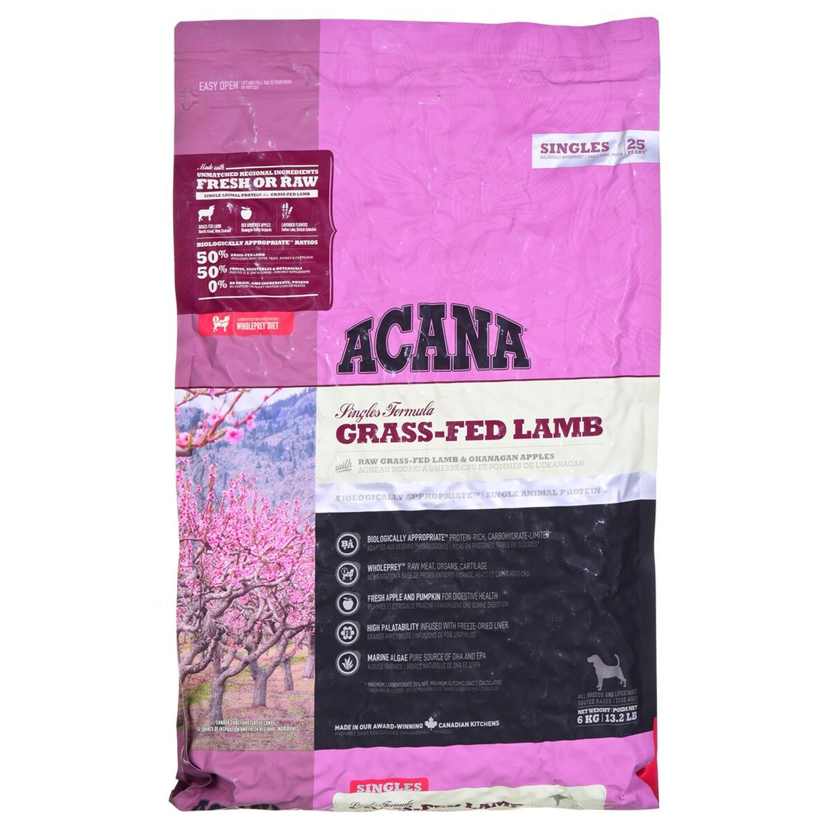 Fodder Acana Grass-Fed Adult Fruit Lamb Vegetable 6 Kg
